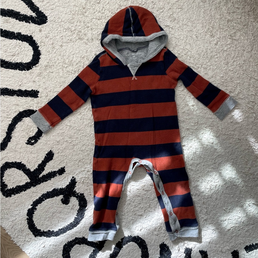 Burt’s bee baby rugby stripe organic cotton one piece jumpsuit